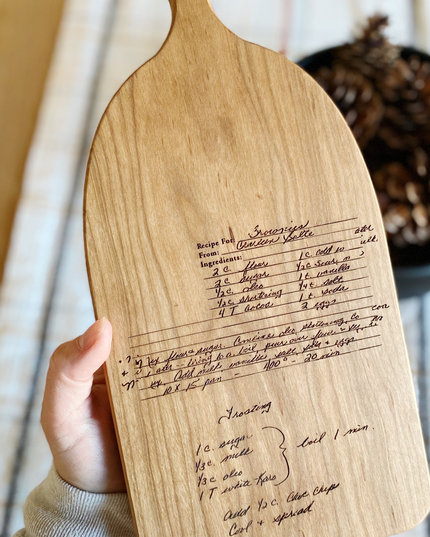 Handwritten Recipe Cutting Board