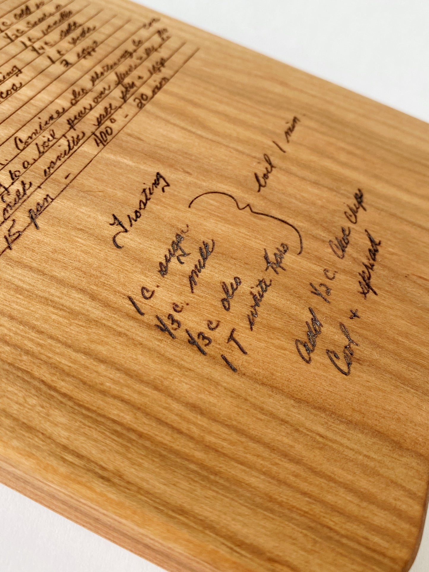 Handwritten Recipe Cutting Board